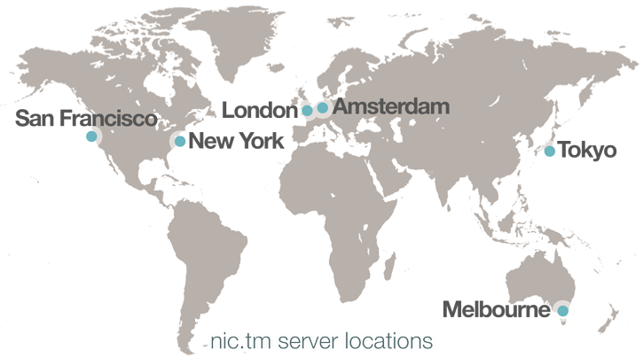 NIC.TM World Wide Server Locations